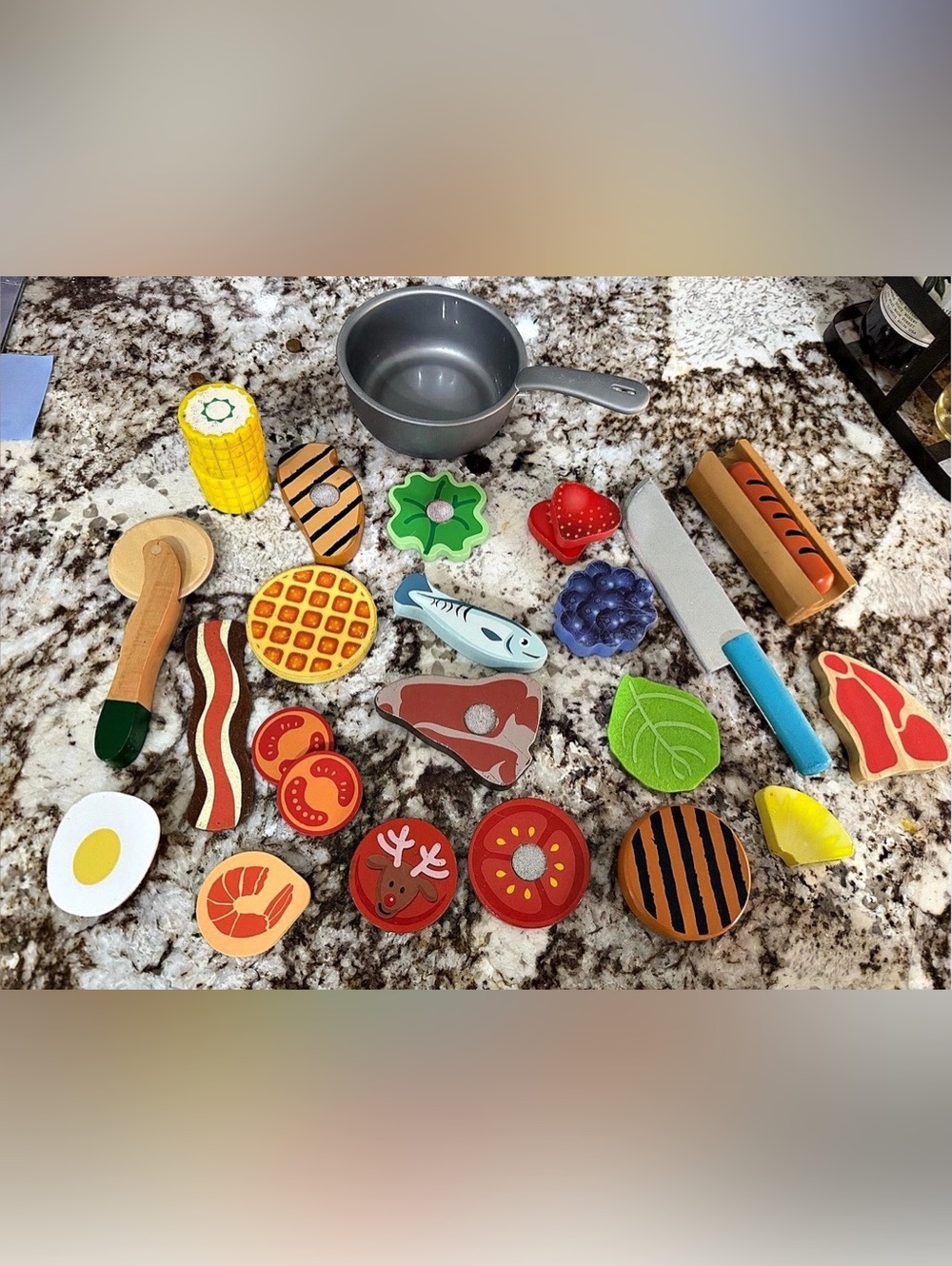 Huge lot of food Melissa & Doug Cutting Food Wooden Play Food Set